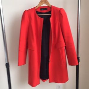 Zara 3/4 Red Jacket. Great for the Spring or Fall